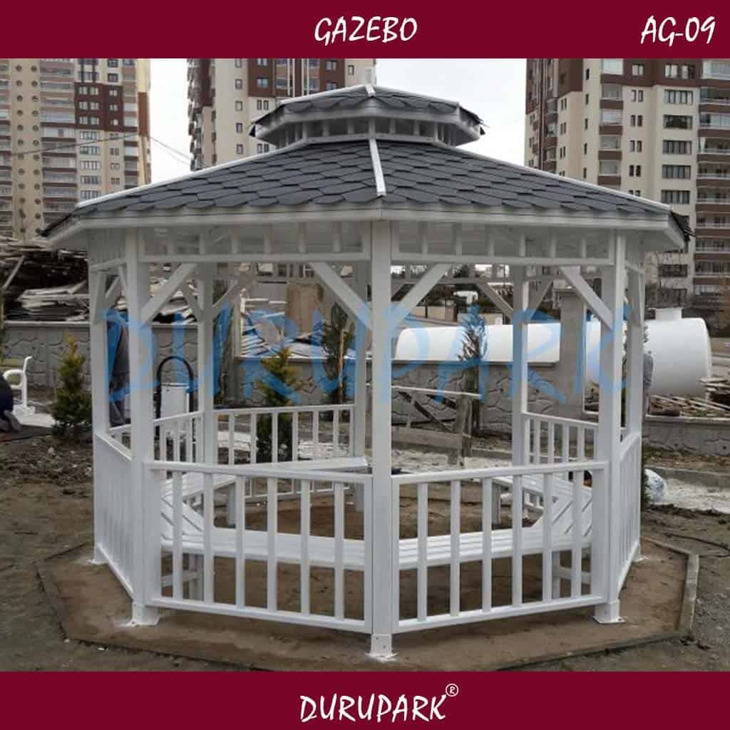 AG09 - Beyaz Sekizgen 4mx4m Gazebo