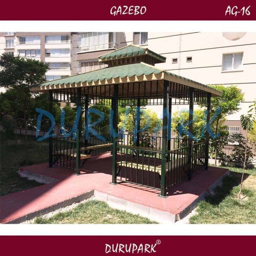 AG16 - Dikdörtgen Metal 4mx3m Dikdörtgen Gazebo